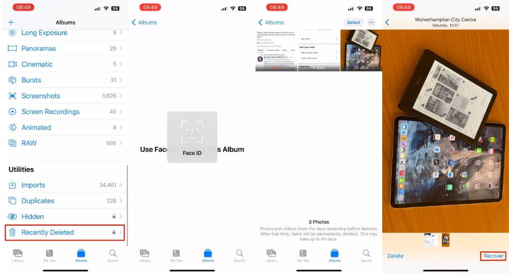 三门峡苹果14维修分享 iPhone14 上恢复已删除的照片 