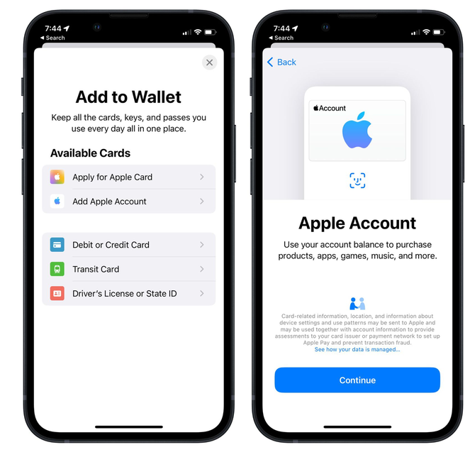 三门峡苹果手机维修分享iOS 15.5钱包App如何添加 Apple 账户 