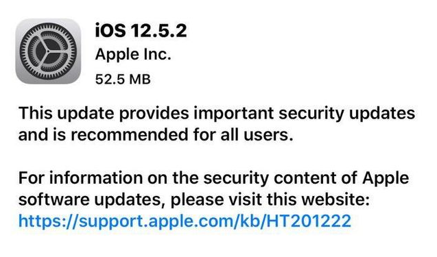 三门峡苹果手机维修分享iOS12.5.2发布，建议所有老苹果用户安装 